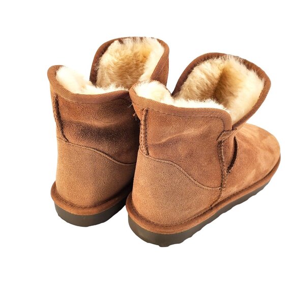 Kirkland 8 Real Fur Boots Shearling Sheepskin Suede Scalloped Fold over Shoes - Picture 8 of 16